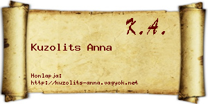 Kuzolits Anna névjegykártya